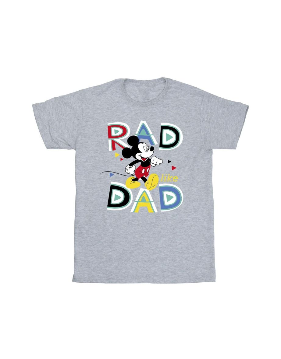 Disney Girls Mickey Mouse Rad Dad Cotton T-Shirt - Sports Grey