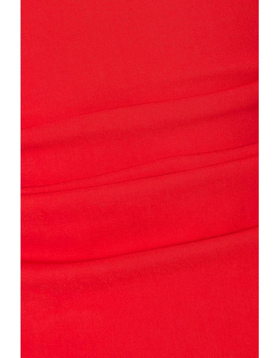 Red Bandeau Midi Dress - 5
