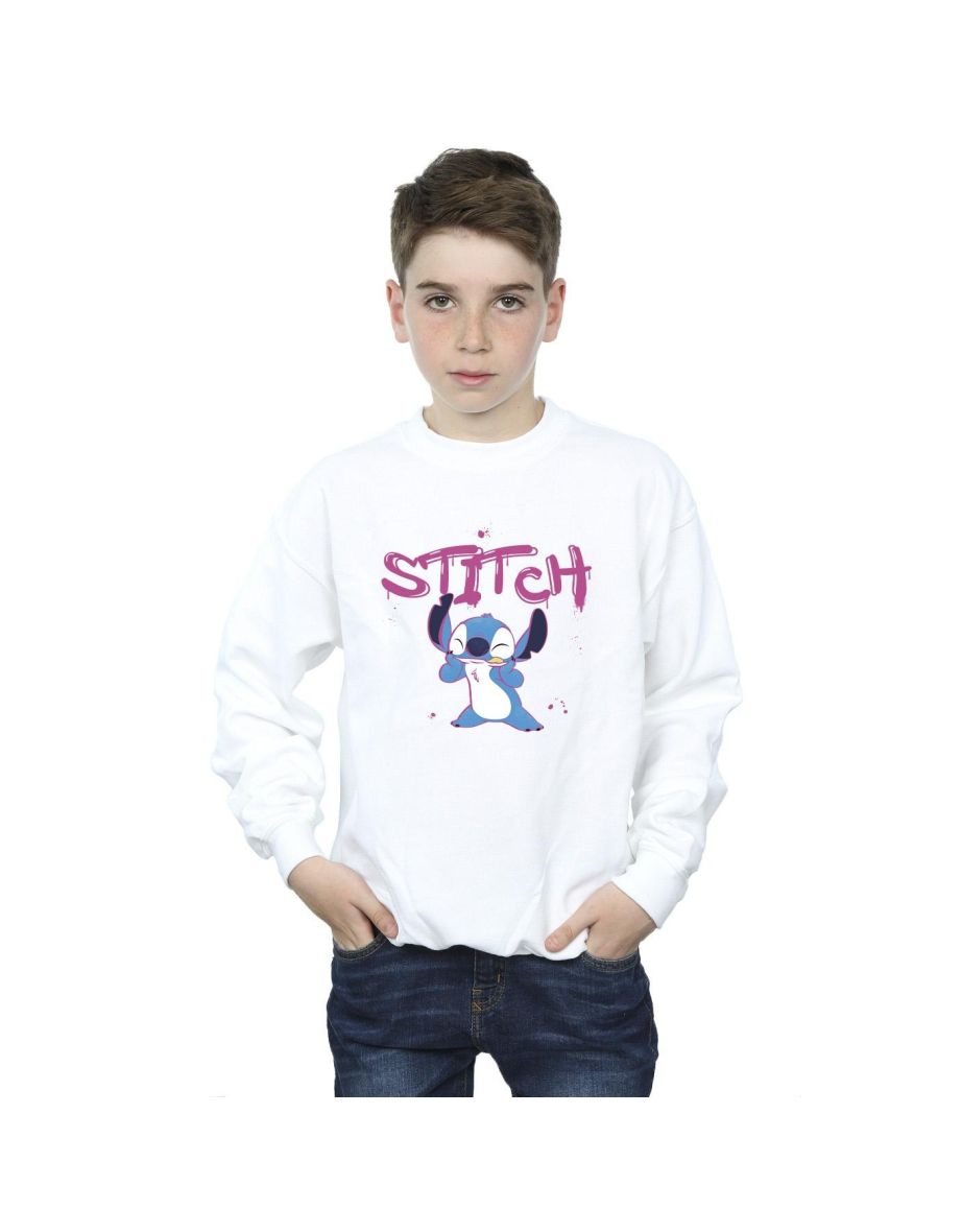 Disney Boys Lilo And Stitch Graffiti Sweatshirt - White