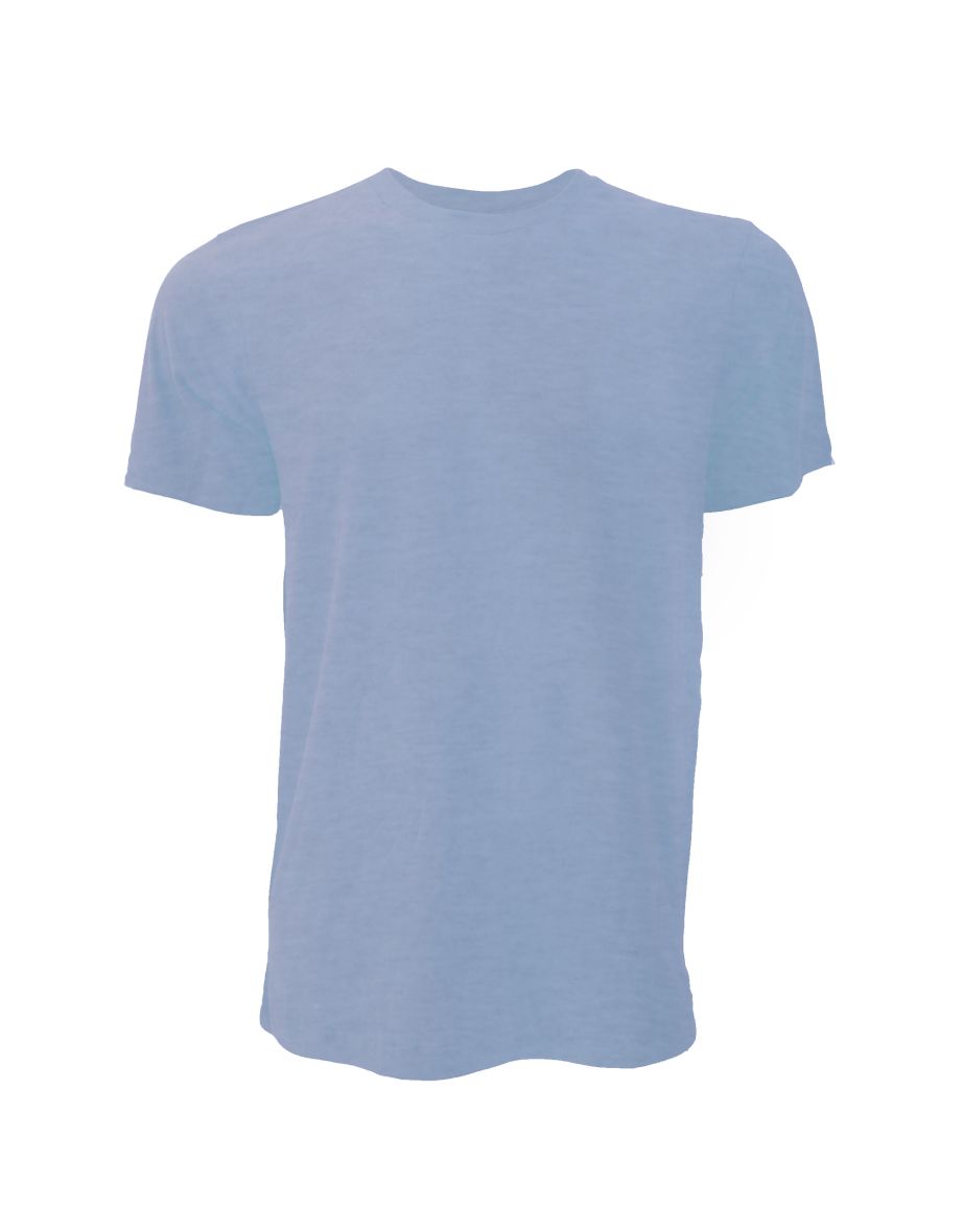 Canvas Unisex Jersey Crew Neck T-Shirt / Mens Short Sleeve T-Shirt - Heather Blue