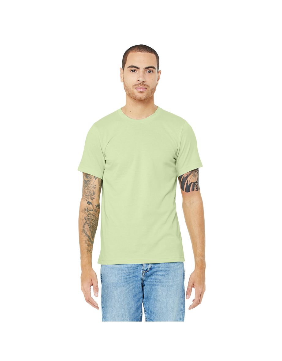 Canvas Jersey Crew Neck T-Shirt / Mens Short Sleeve T-Shirt - Spring Green - 3