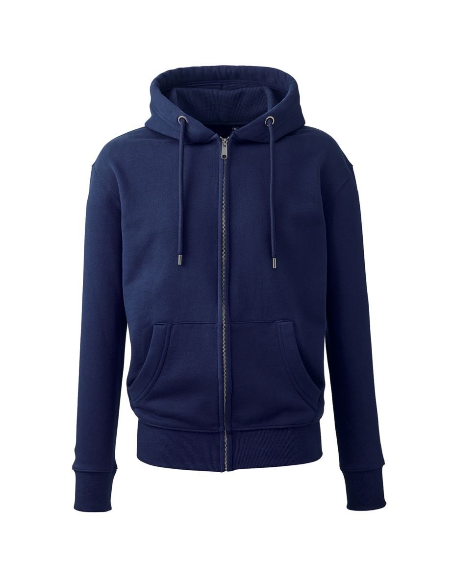 Anthem Mens Organic Full Zip Hoodie - Oxford Navy
