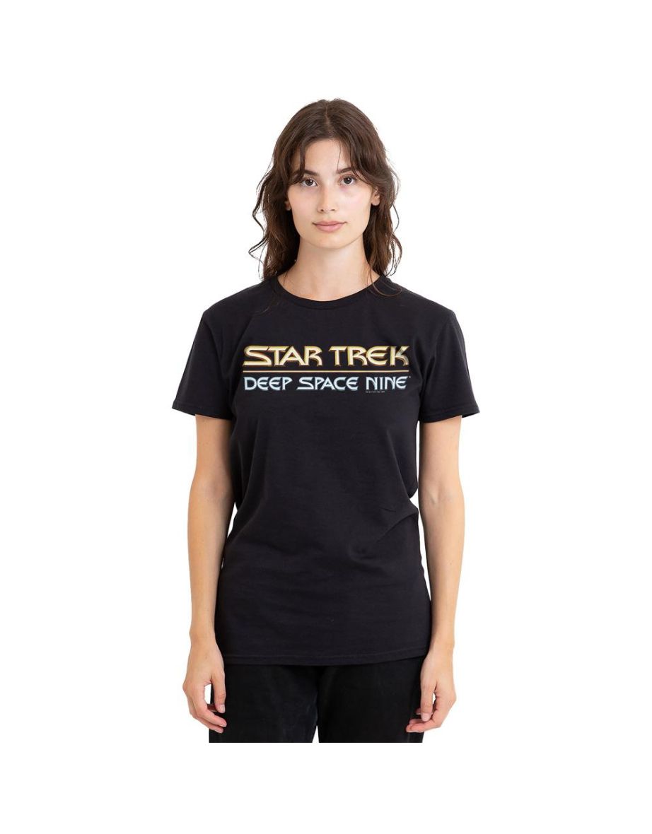 Star Trek Unisex Adult Deep Space Nine Logo T-Shirt - Black