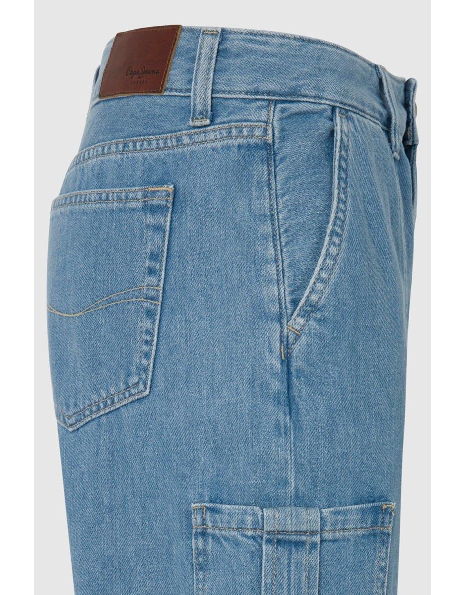 Loose Jeans Utility High Waist Blue - 2