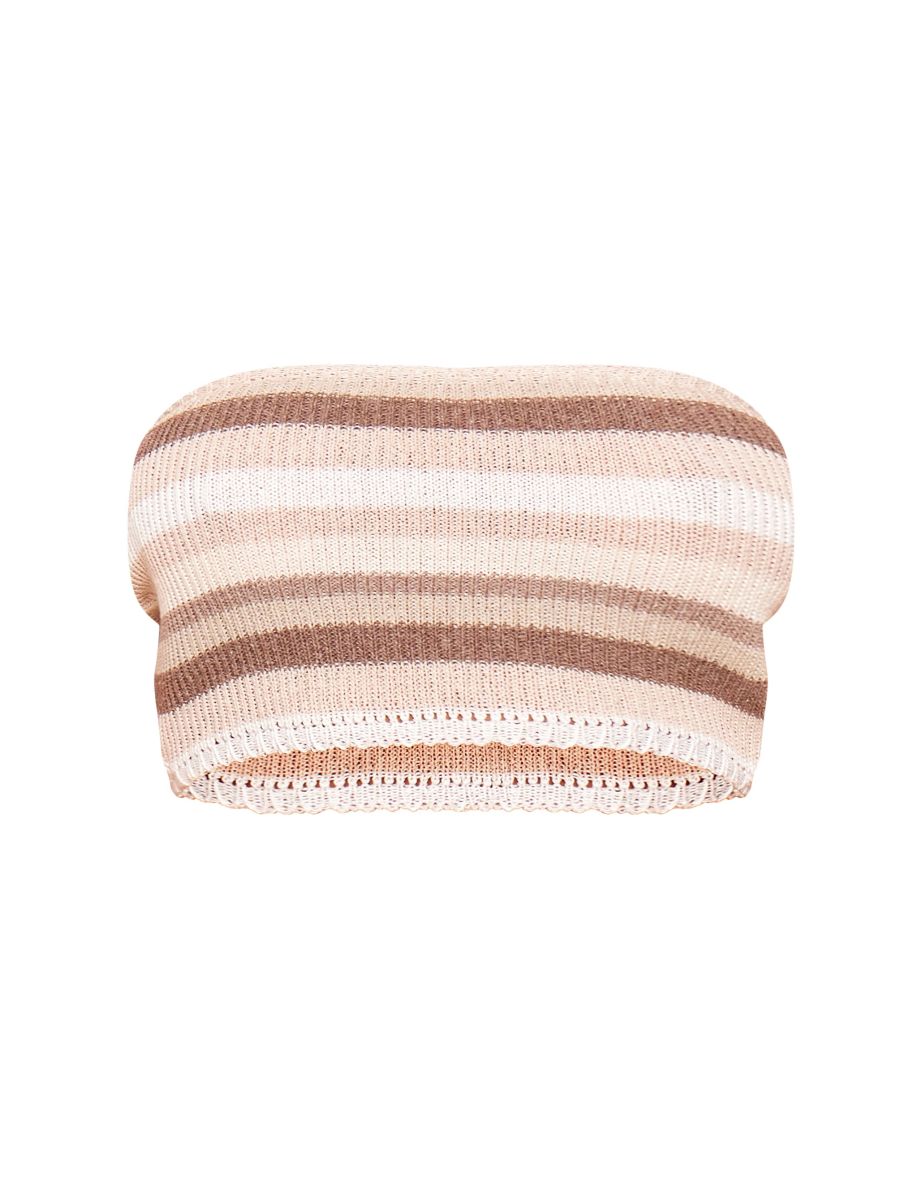 Petite Multi Knit Stripe Bandeau Crop Top - 4