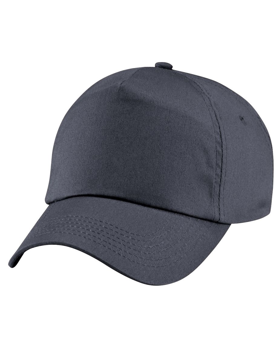 Beechfield Plain Unisex Junior Original 5 Panel Baseball Cap - Graphite Grey