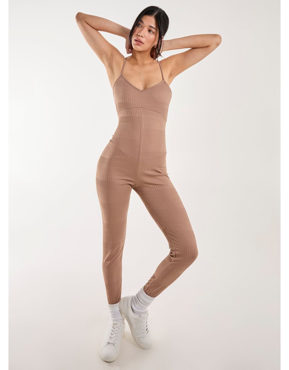 Ribbed Bodycon Unitard All in One