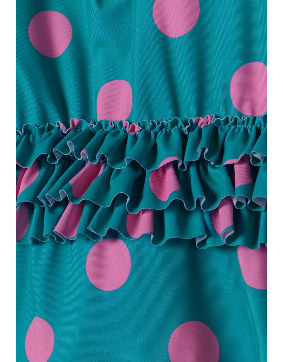 Girls Long Sleeve Rash Suit with Frill - 3