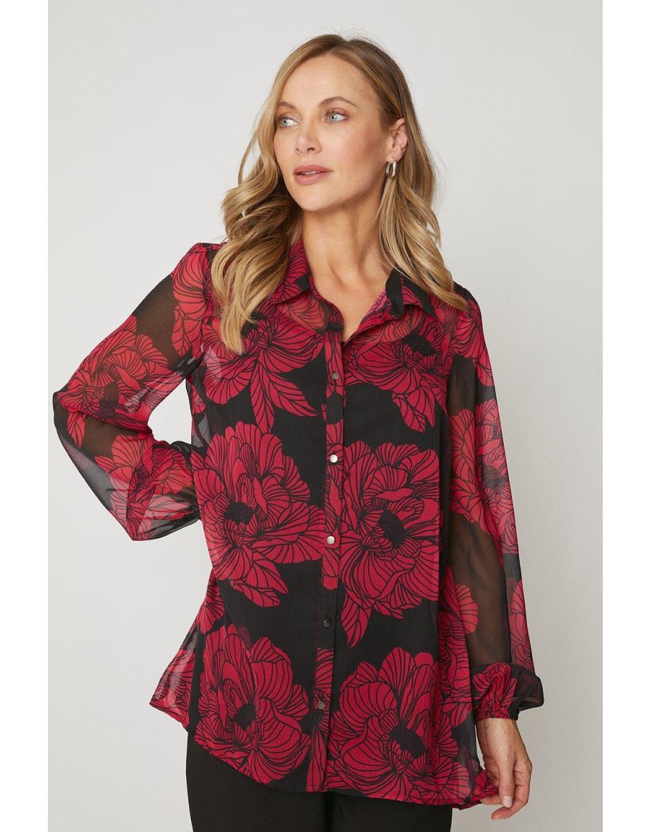 Pink Floral High Low Shirt