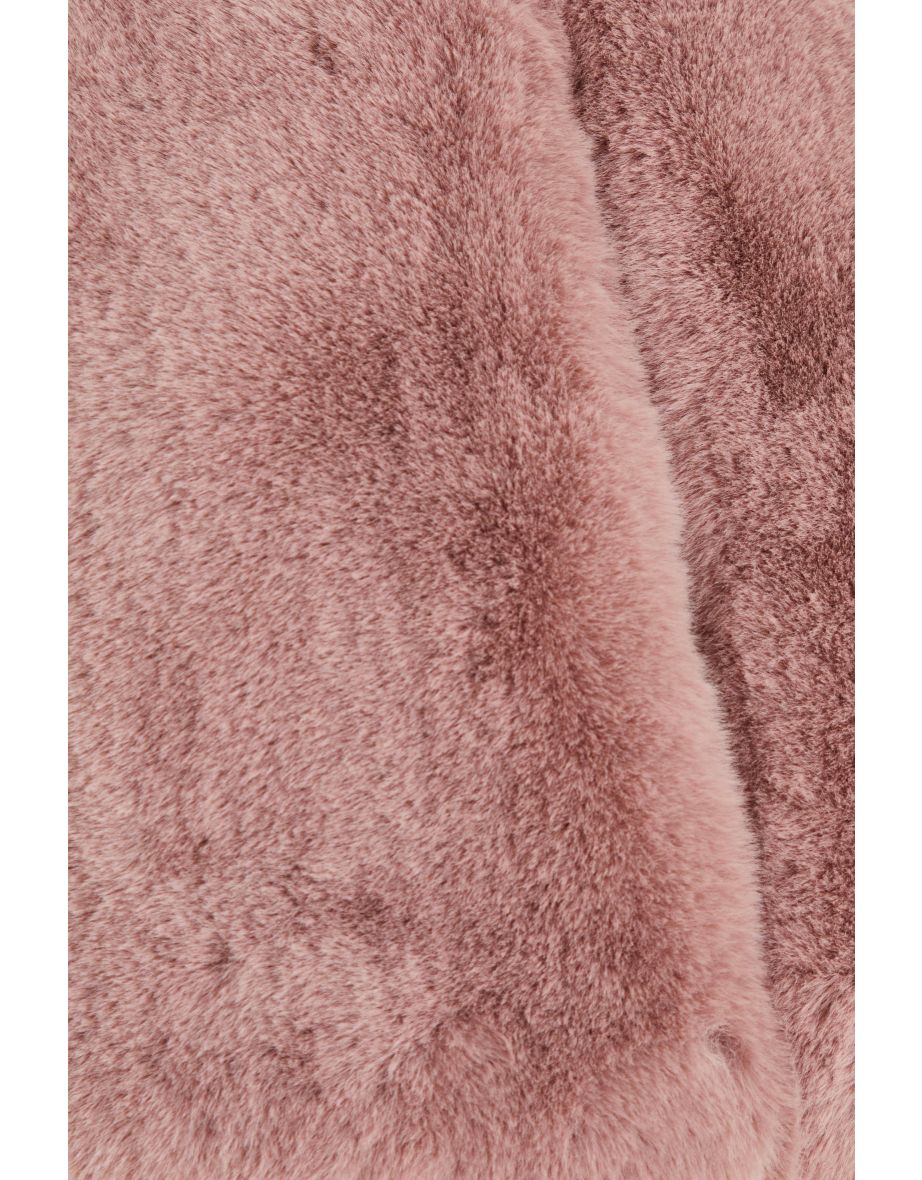 Mauve Faux Fur Wrap - 2