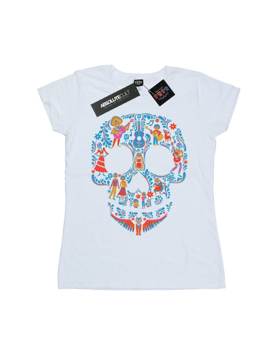 Coco Womens/Ladies Skull Cotton T-Shirt - White