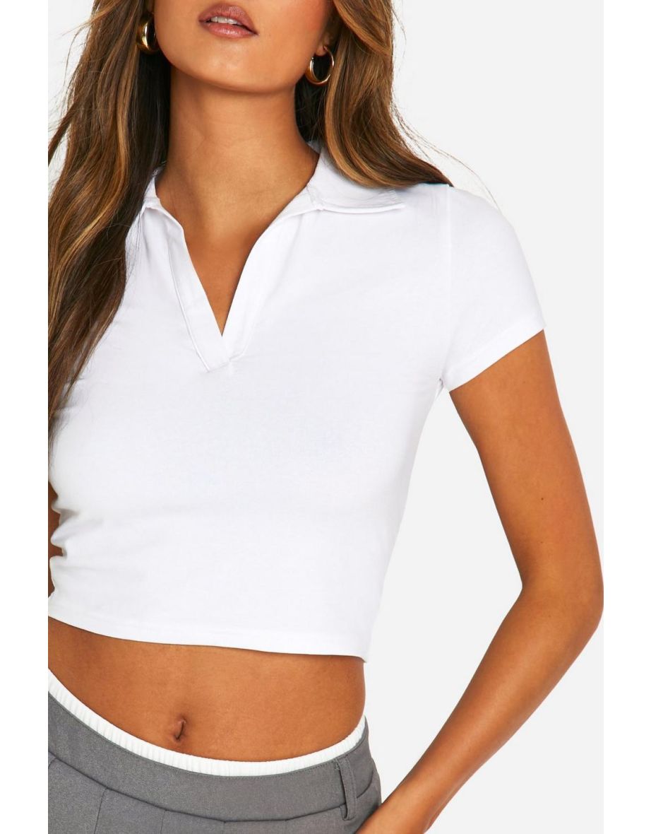 Sporty Polo Top - white - 3