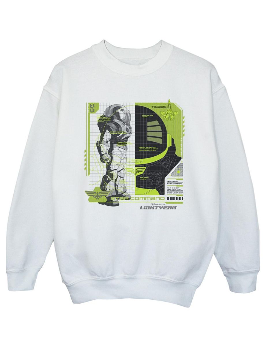 Disney Girls Lightyear Buzz Tech Panel Sweatshirt - White