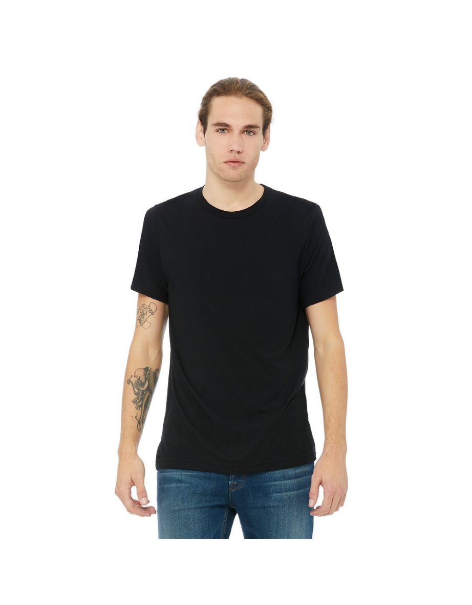 Canvas Mens Triblend Crew Neck Plain Short Sleeve T-Shirt - Soldi Black Triblend
