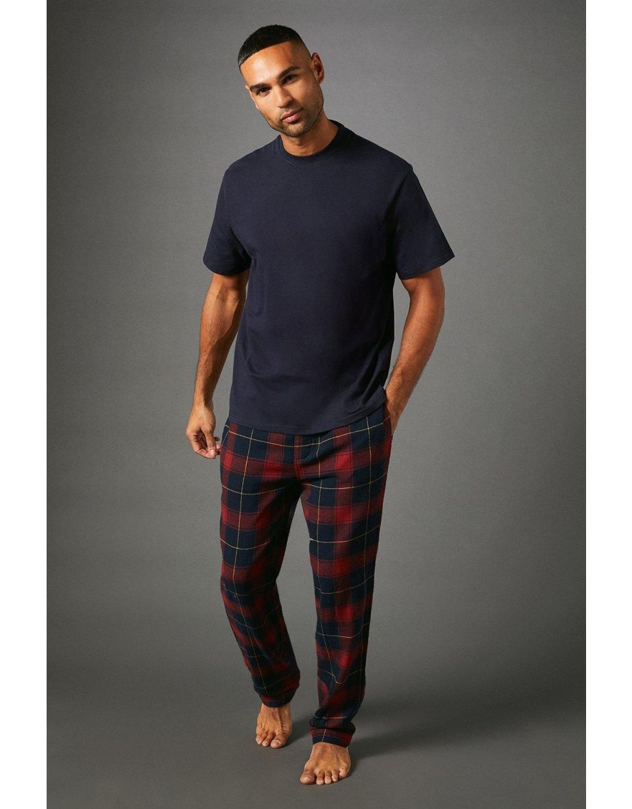 Red Brushed Check Pyjama Bottoms