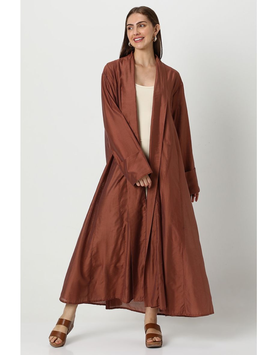 Solid Colored Outwear Women Abaya