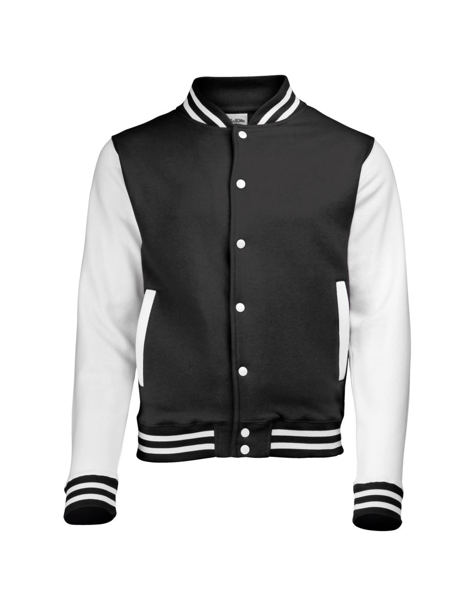 Awdis Unisex Varsity Jacket - Jet Black /White