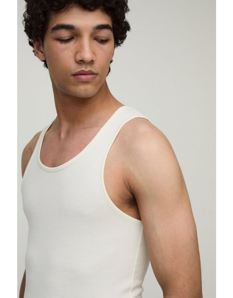Basic Muscle Fit Vest - ecru - 2