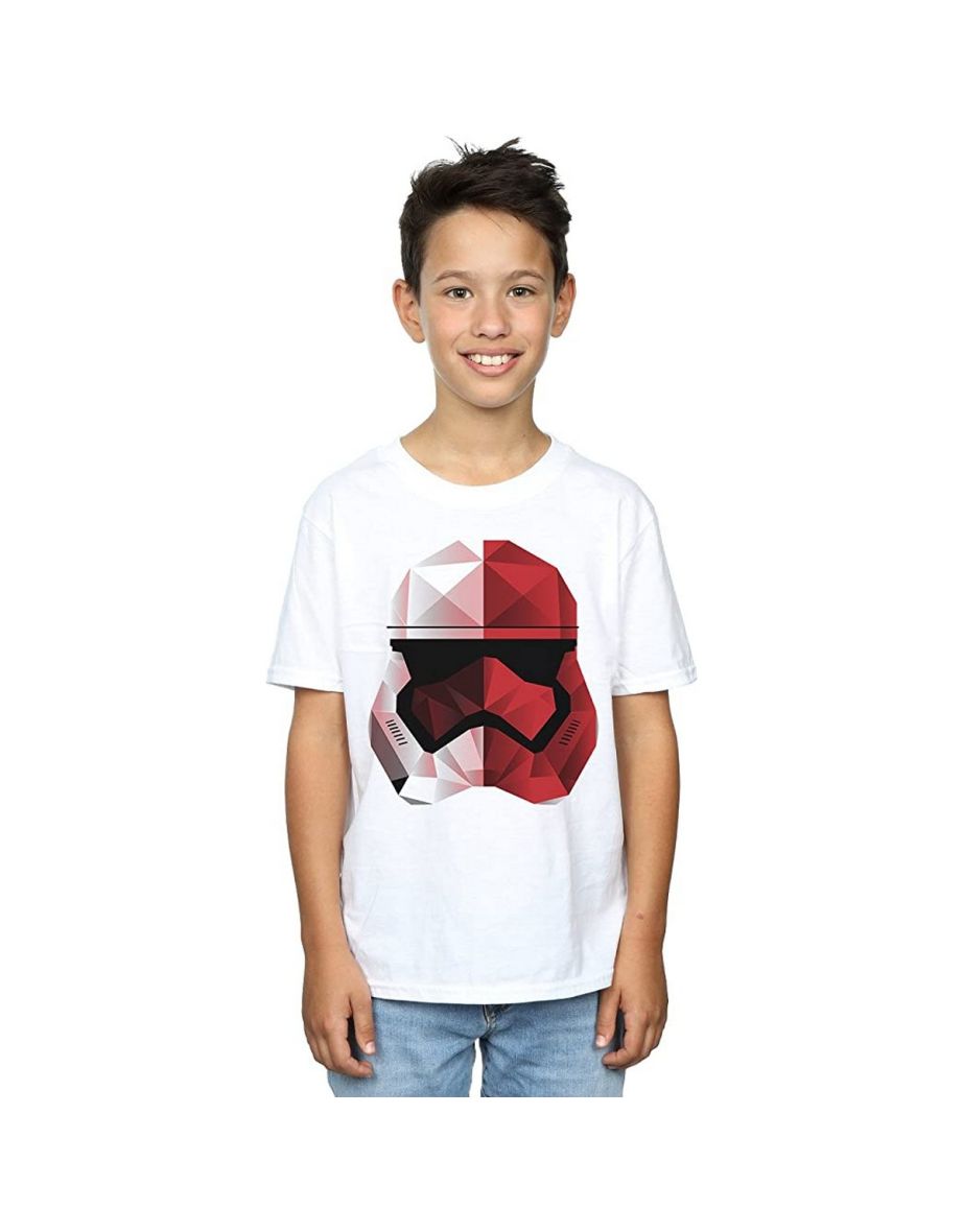 Star Wars: The Last Jedi Boys Cubist Stormtrooper Helmet Cotton T-Shirt - White