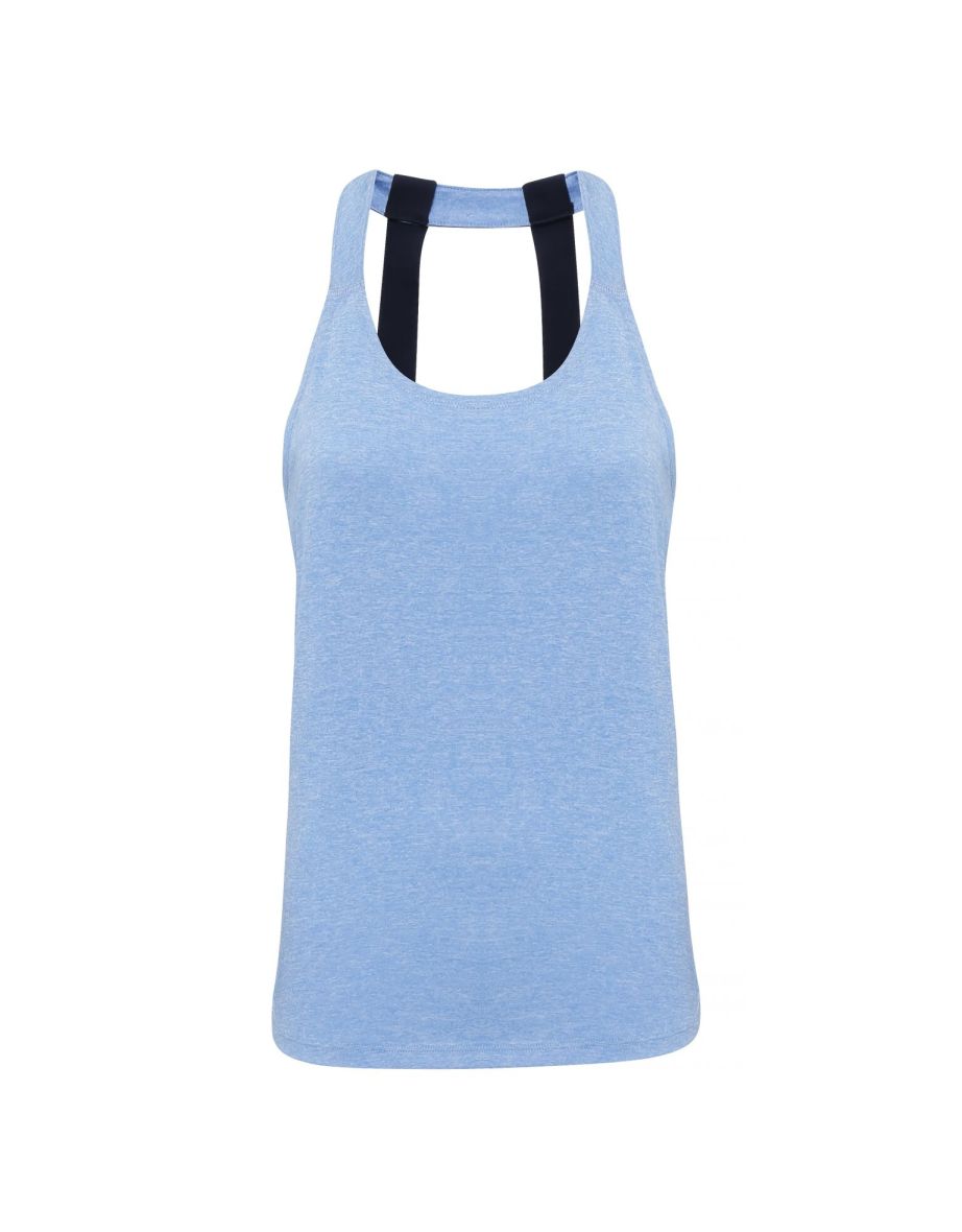 Tri Dri Womens/Ladies Double Strap Back Sleeveless Vest - Cornflower Melange