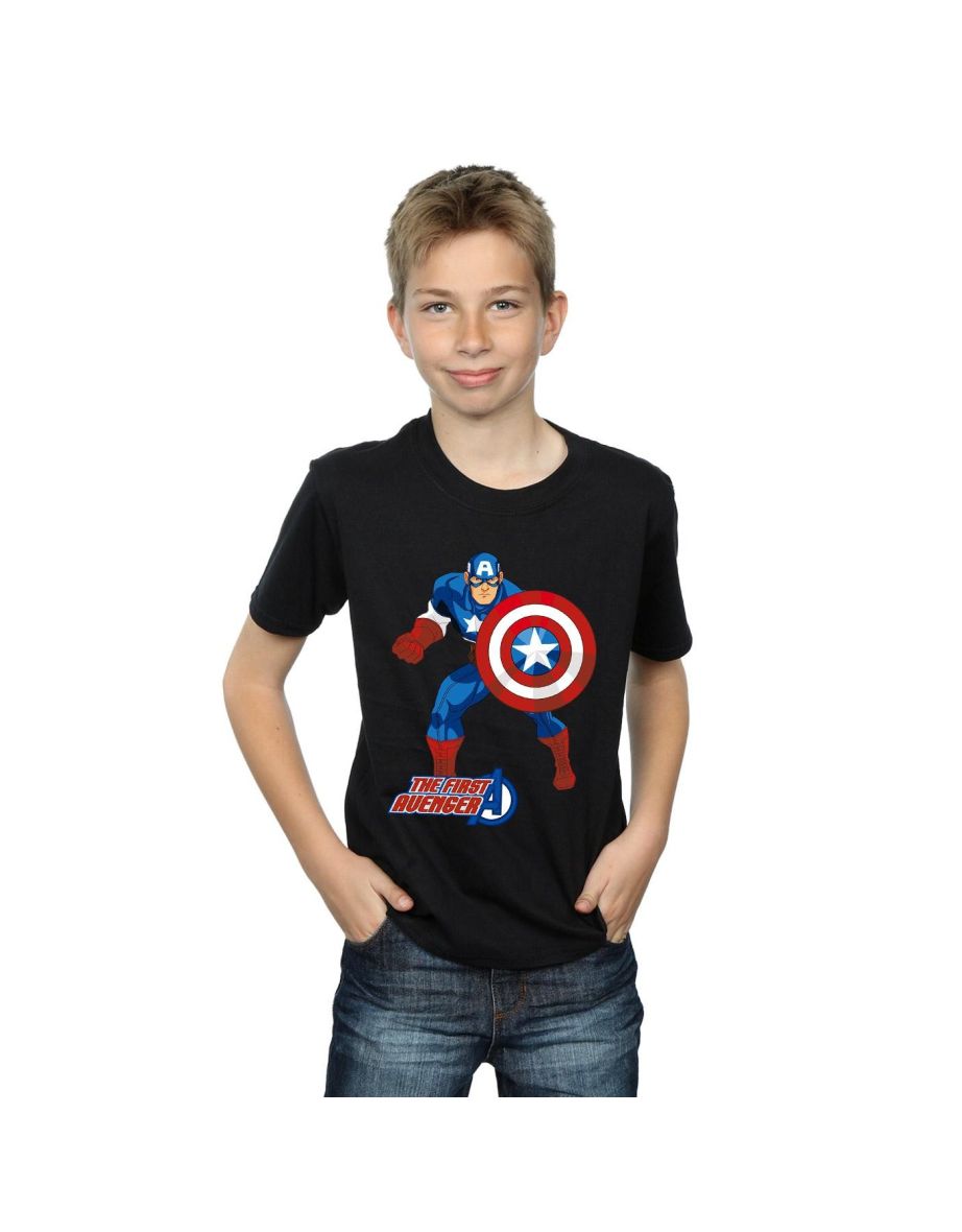 Marvel Boys Captain America The First Avenger T-Shirt - Black