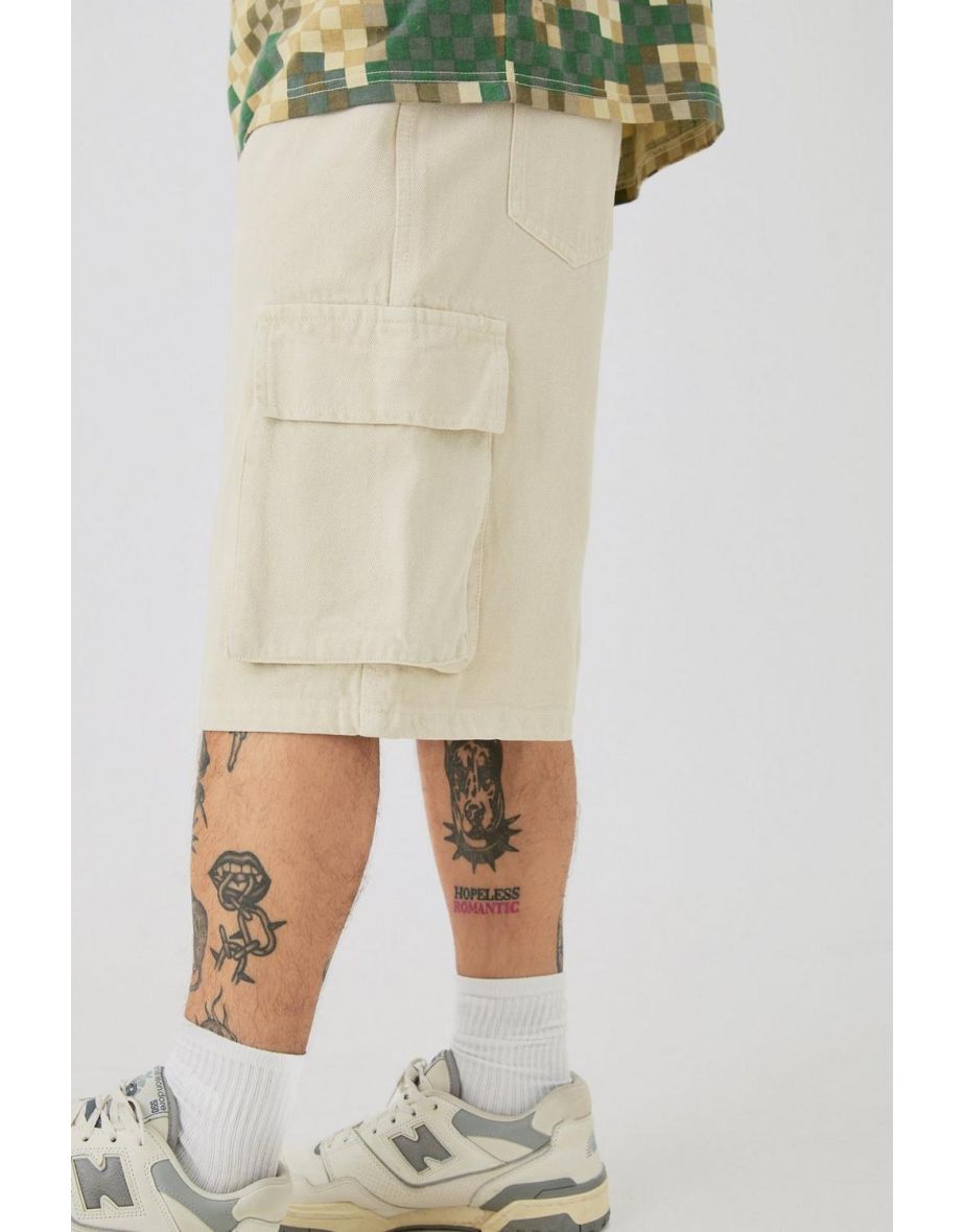 Regular Cargo Denim Jorts - sand - 2