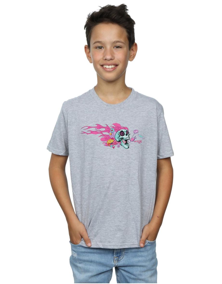 Disney Boys Wreck It Ralph Candy Skull T-Shirt - Sports Grey