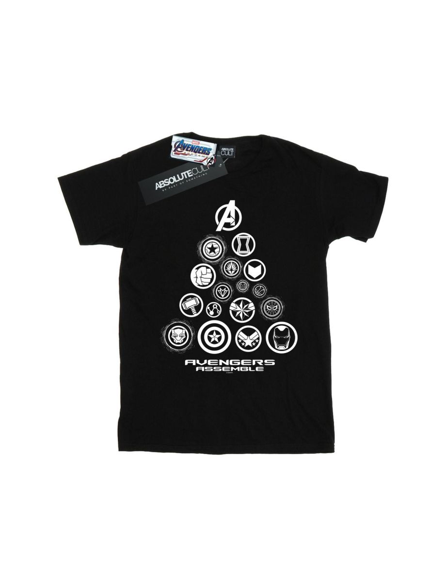 Marvel Mens Avengers Endgame Pyramid Icons T-Shirt - Black - 1