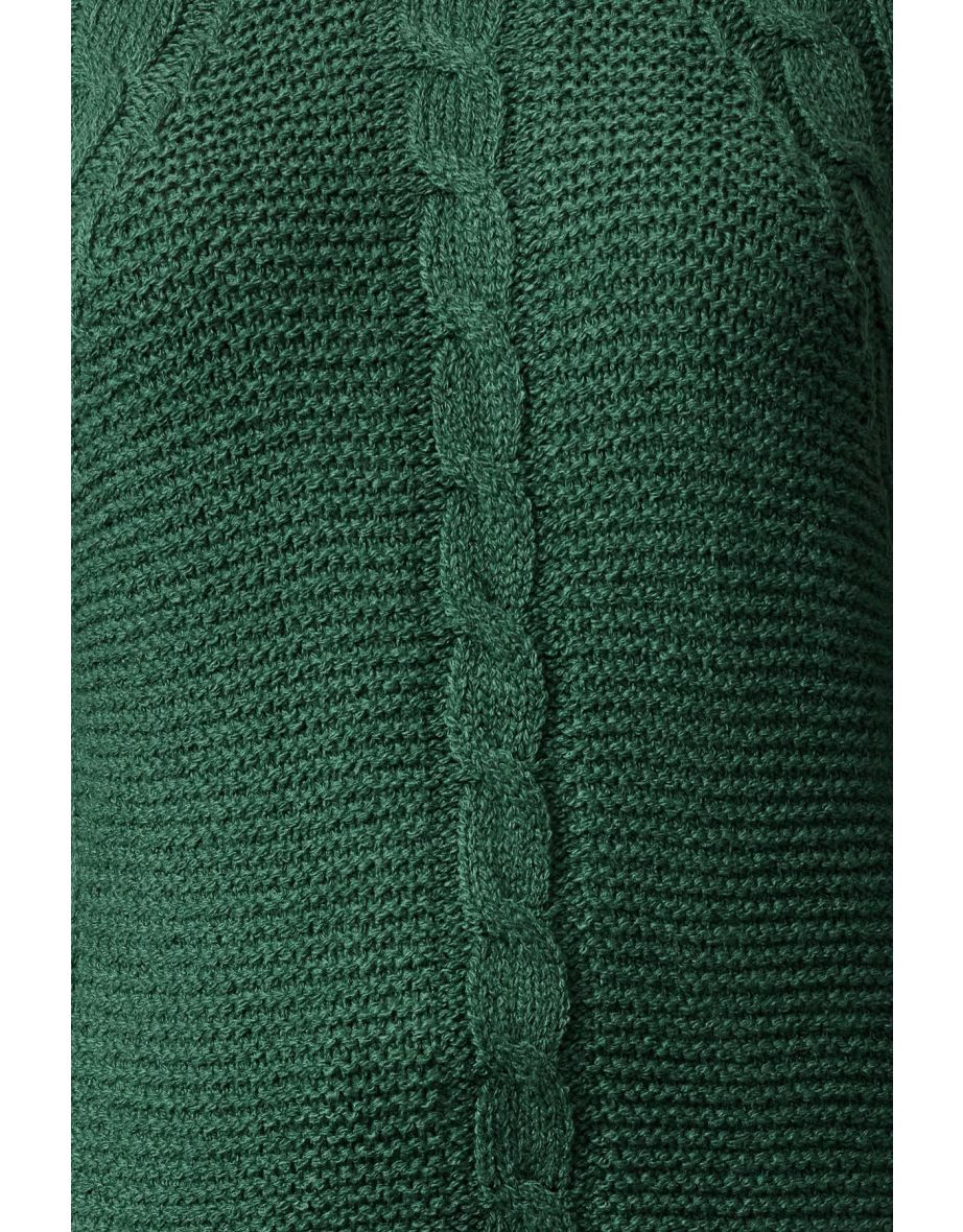 Emerald Green Hair Knit Seamless Knitwear Sweater - 4