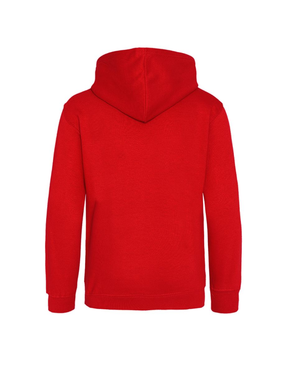 Awdis Mens Varsity Hooded Sweatshirt / Hoodie / Zoodie - Fire Red/Arctic White - 1