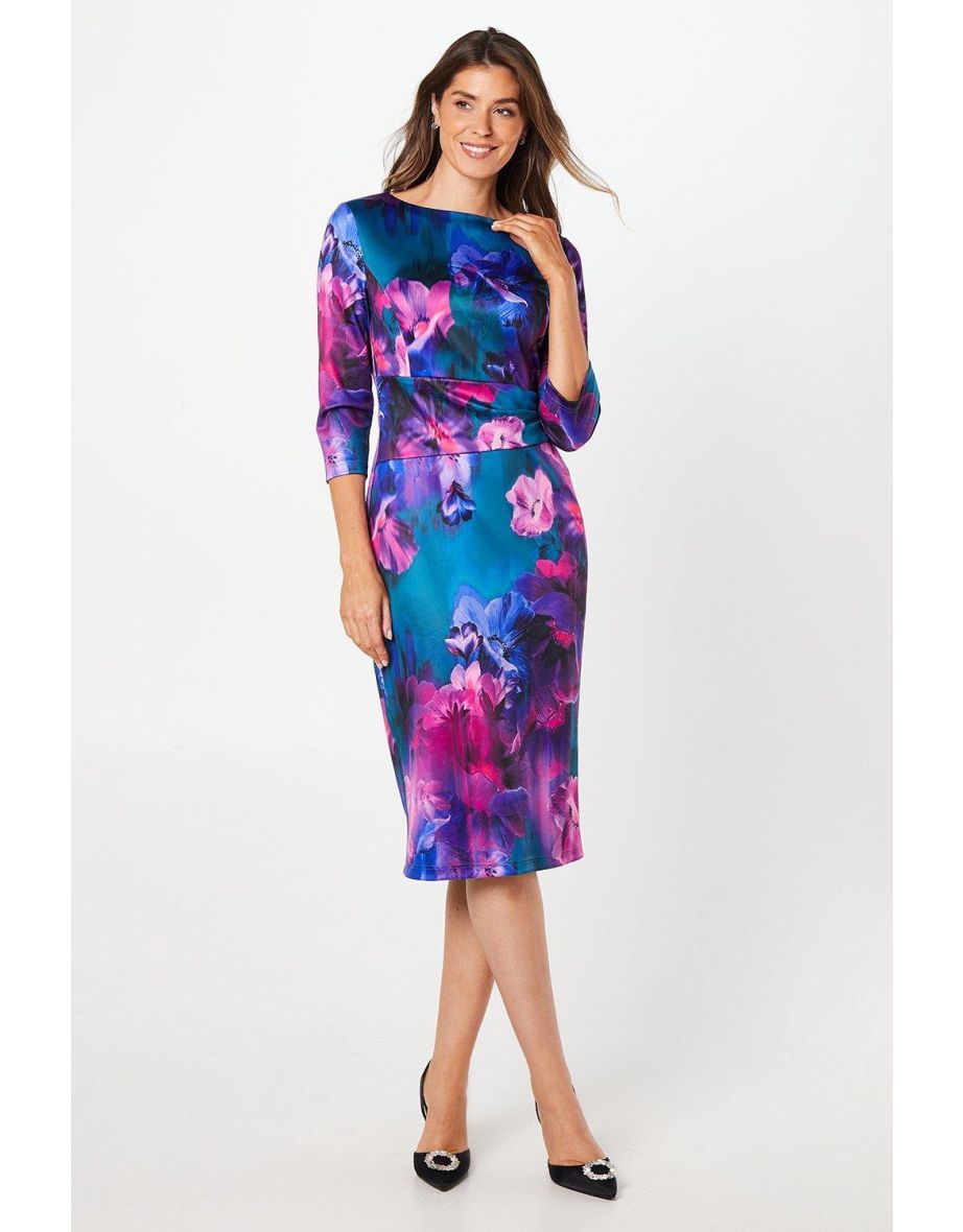 Occasion Floral Scuba Dress