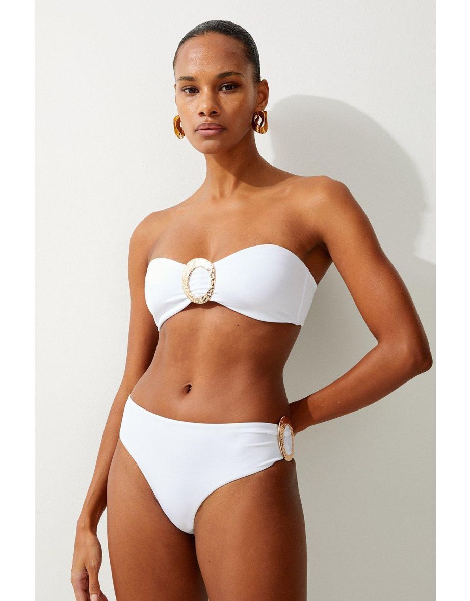 Slinky Trim Detail Cheeky Bikini Bottoms