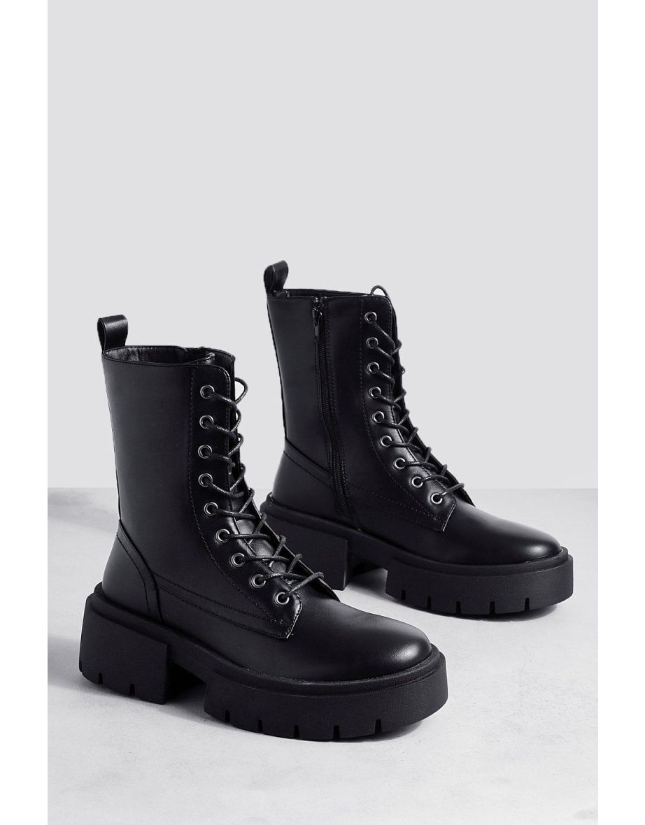 Wide Fit Chunky Hiker Boots - black - 2