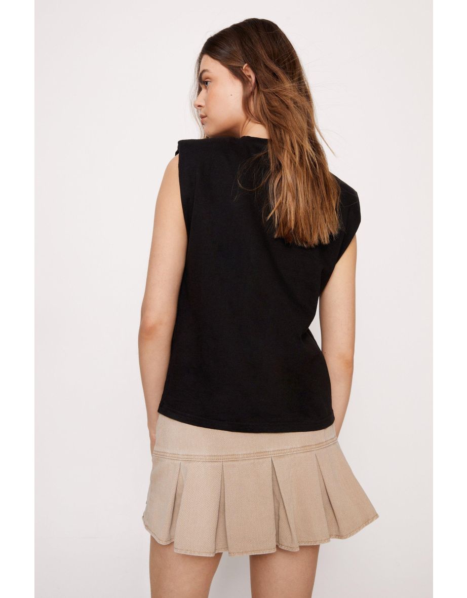 Shoulder Pad Tank Vest Top - 3