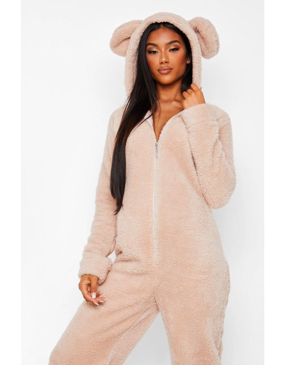 Fleece Ear Onesie - beige - 3