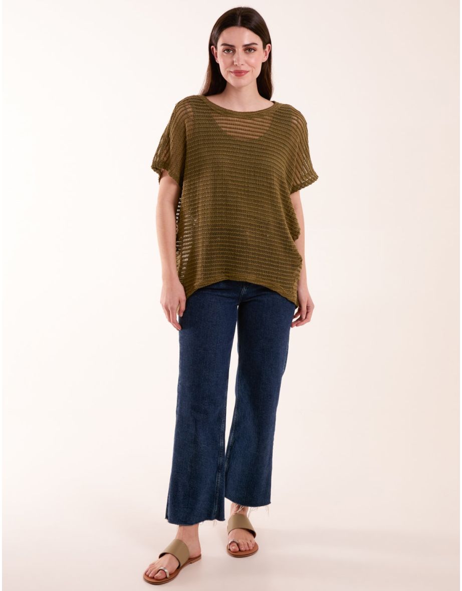 Crochet Batwing Oversized Top