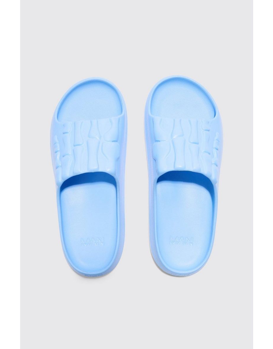 Perforated Skeleton Moulded Slider - light blue - 3