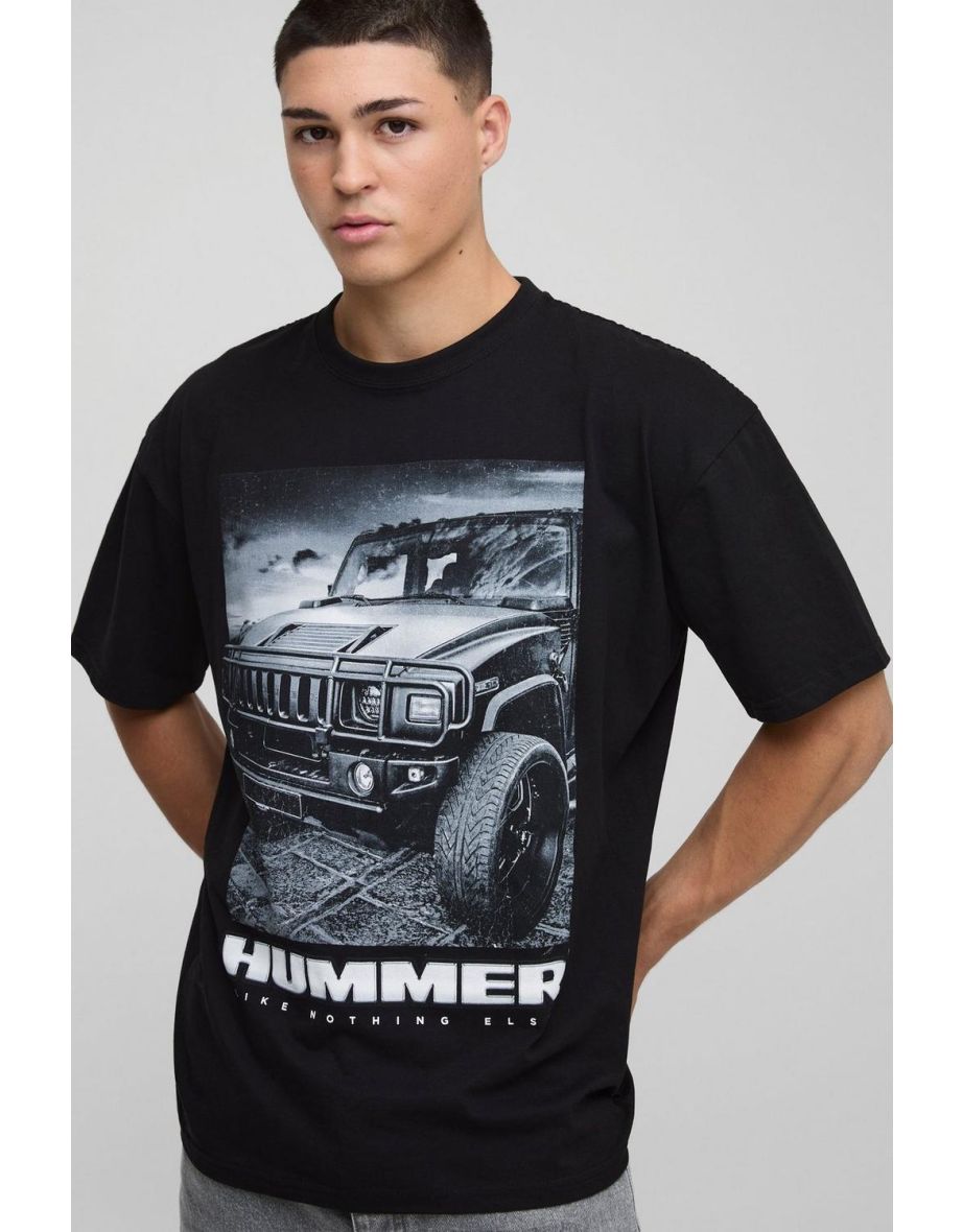 Oversized Hummer License Printed T-Shirt