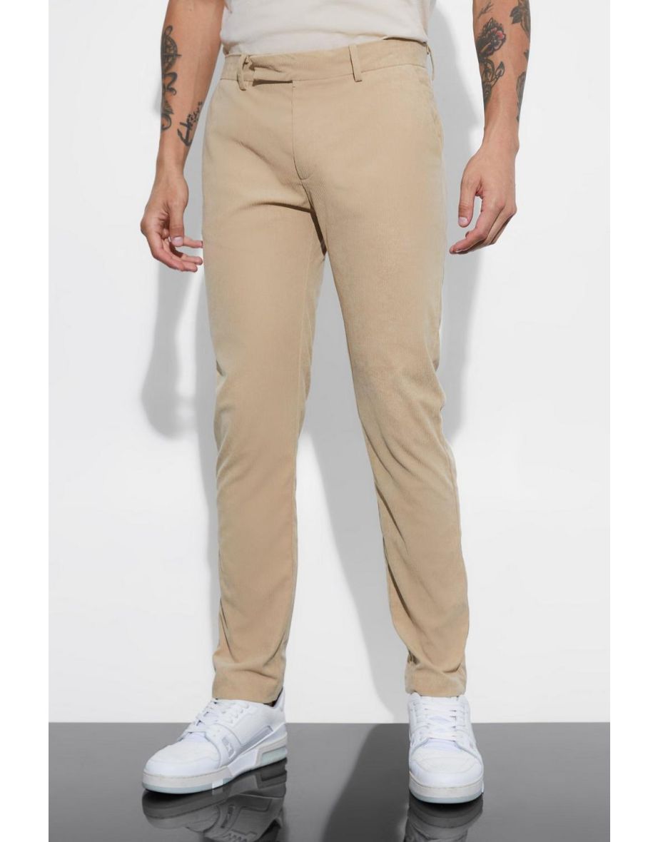 Skinny Fit Corduroy Tailored Trouser - ecru