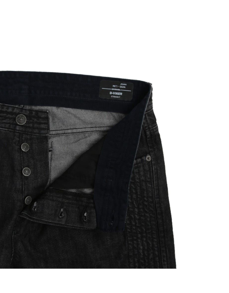 Men's Diesel DViker Straight Fit Jeans in Black - 3