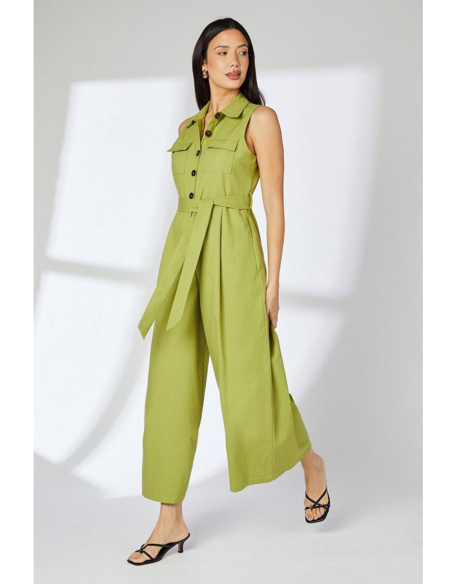 Green Belted Jumpsuit