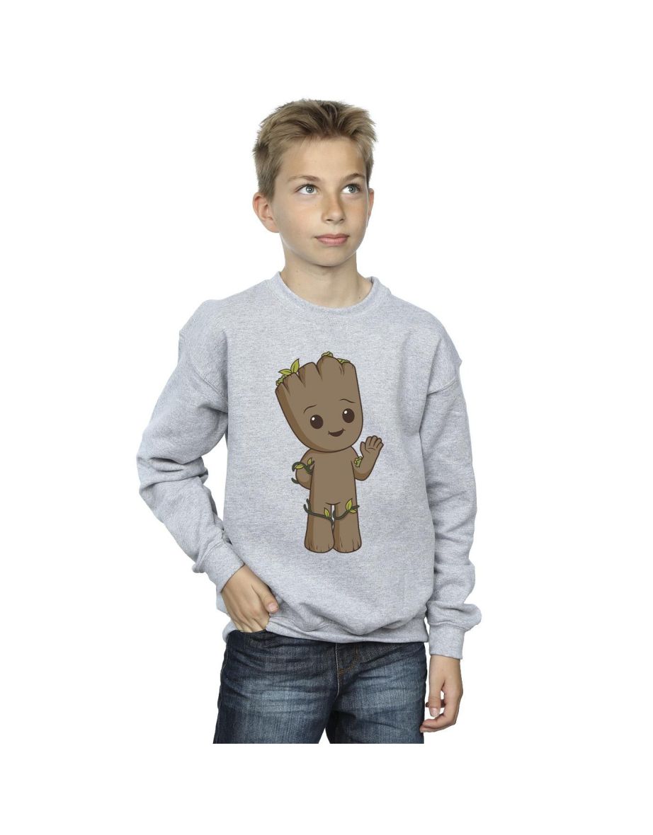 Marvel Boys I Am Groot Cute Groot Sweatshirt - Sports Grey