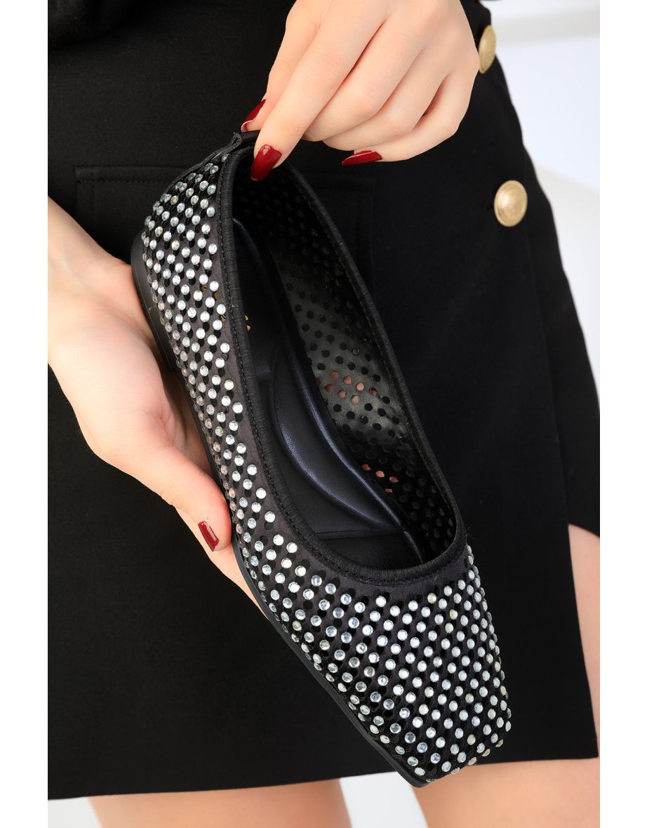 Women's Black Flats - 4