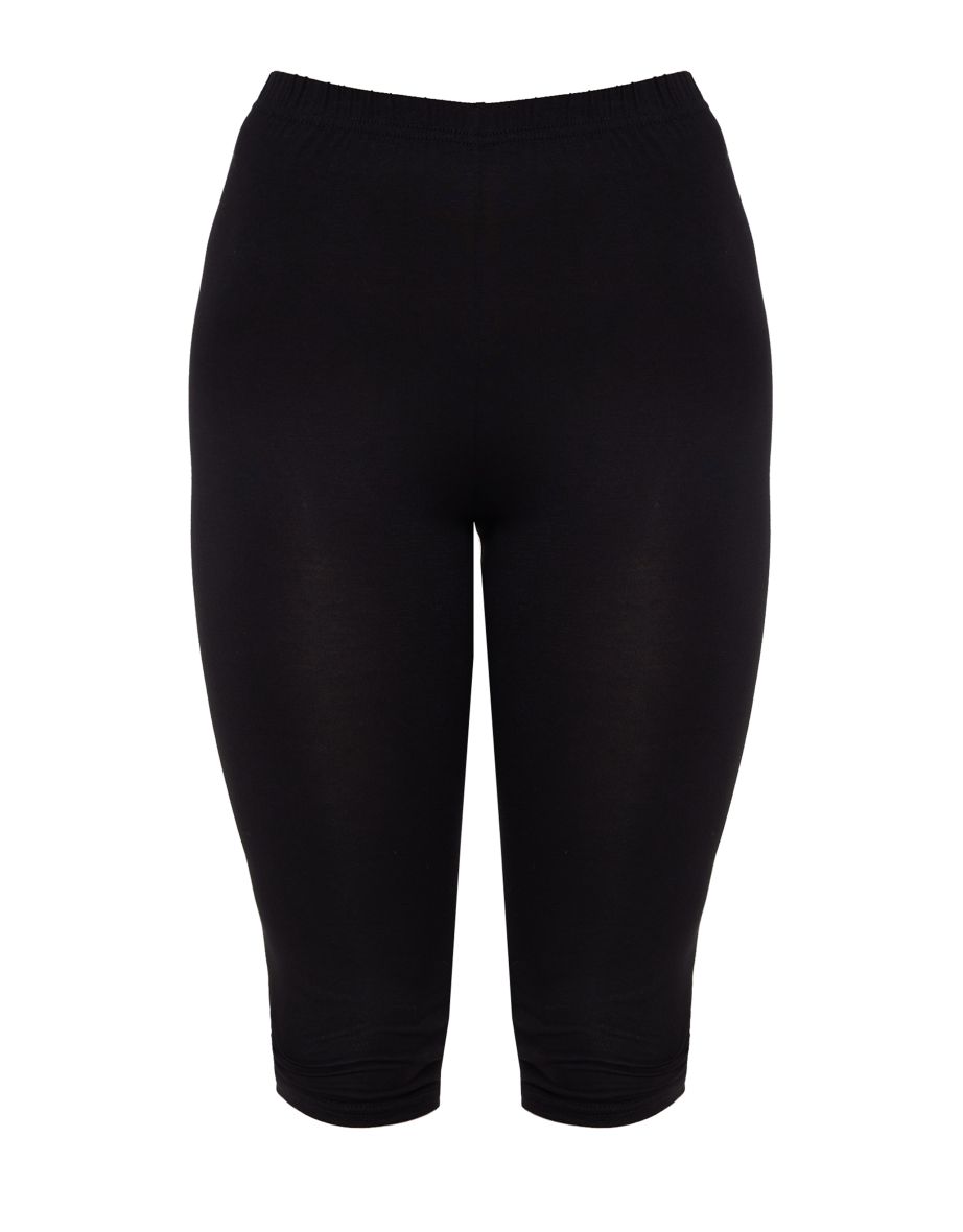 Black Jersey Capri Leggings - 4