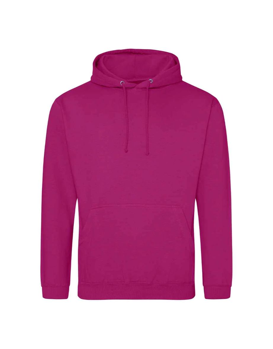 Awdis Unisex Adult College Hoodie - Festival Fuchsia