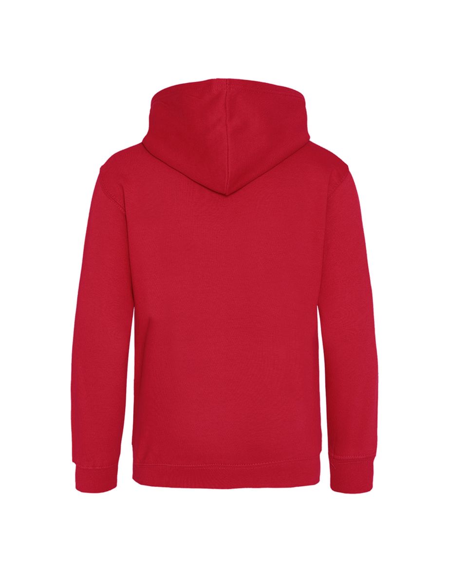Awdis Mens Varsity Hooded Sweatshirt / Hoodie / Zoodie - Fire Red/Jet Black - 1