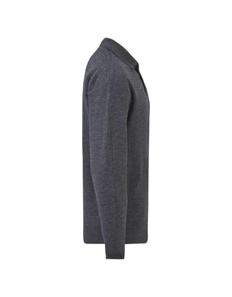 Fruit Of The Loom Childrens Long Sleeve 65/35 Pique Polo / Childrens Polo Shirts - Heather Grey - 2