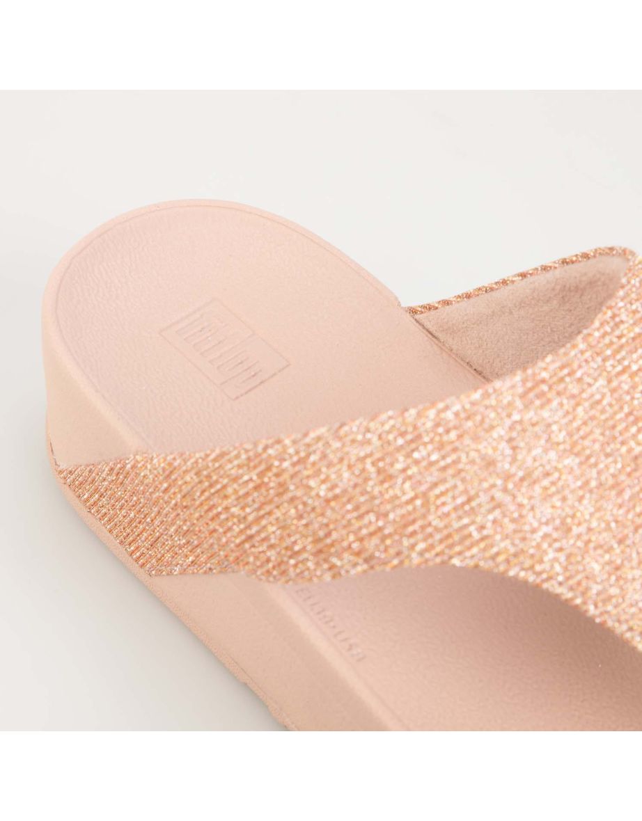 Women's Fit Flop Lottie Glitzy Toe Thong Slipper in Pink - 5