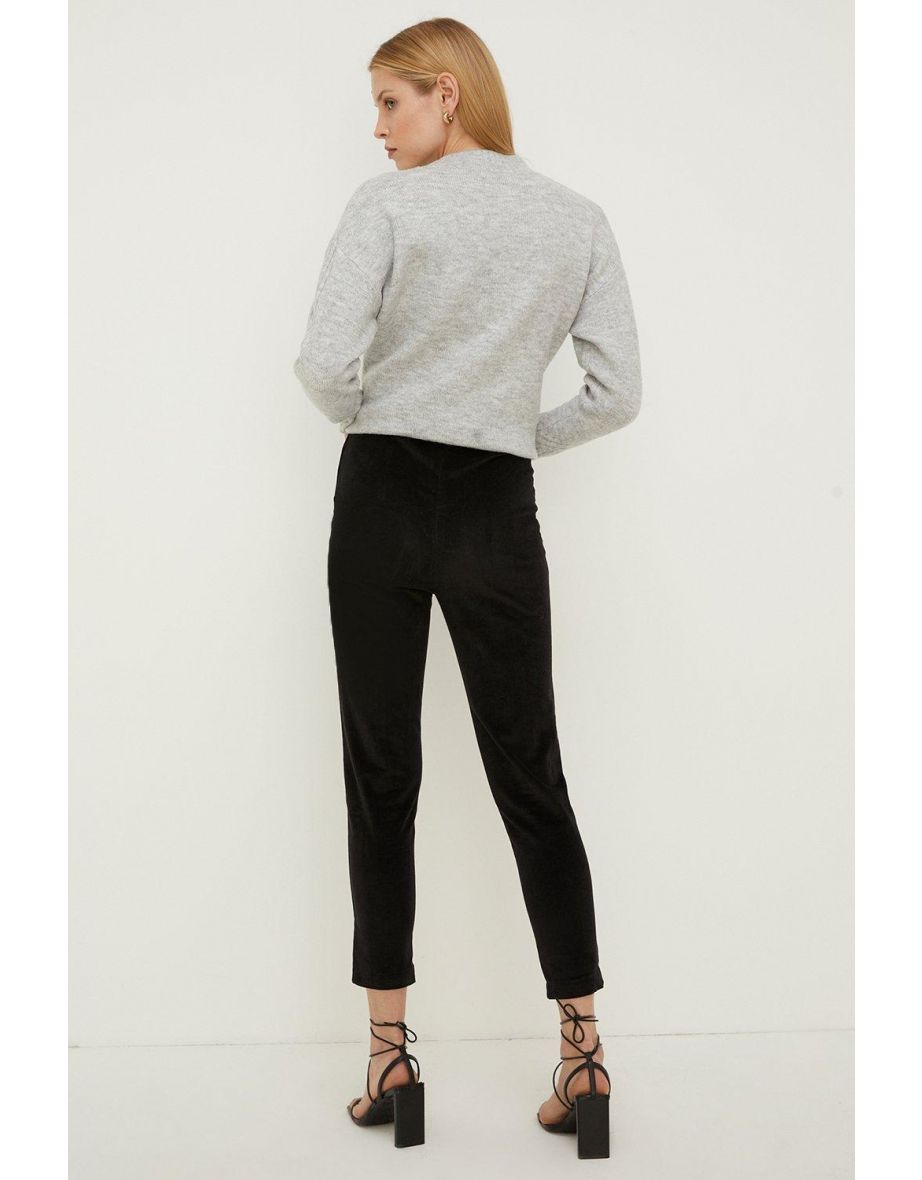 Velvet Side Zip Skinny Trouser - 2