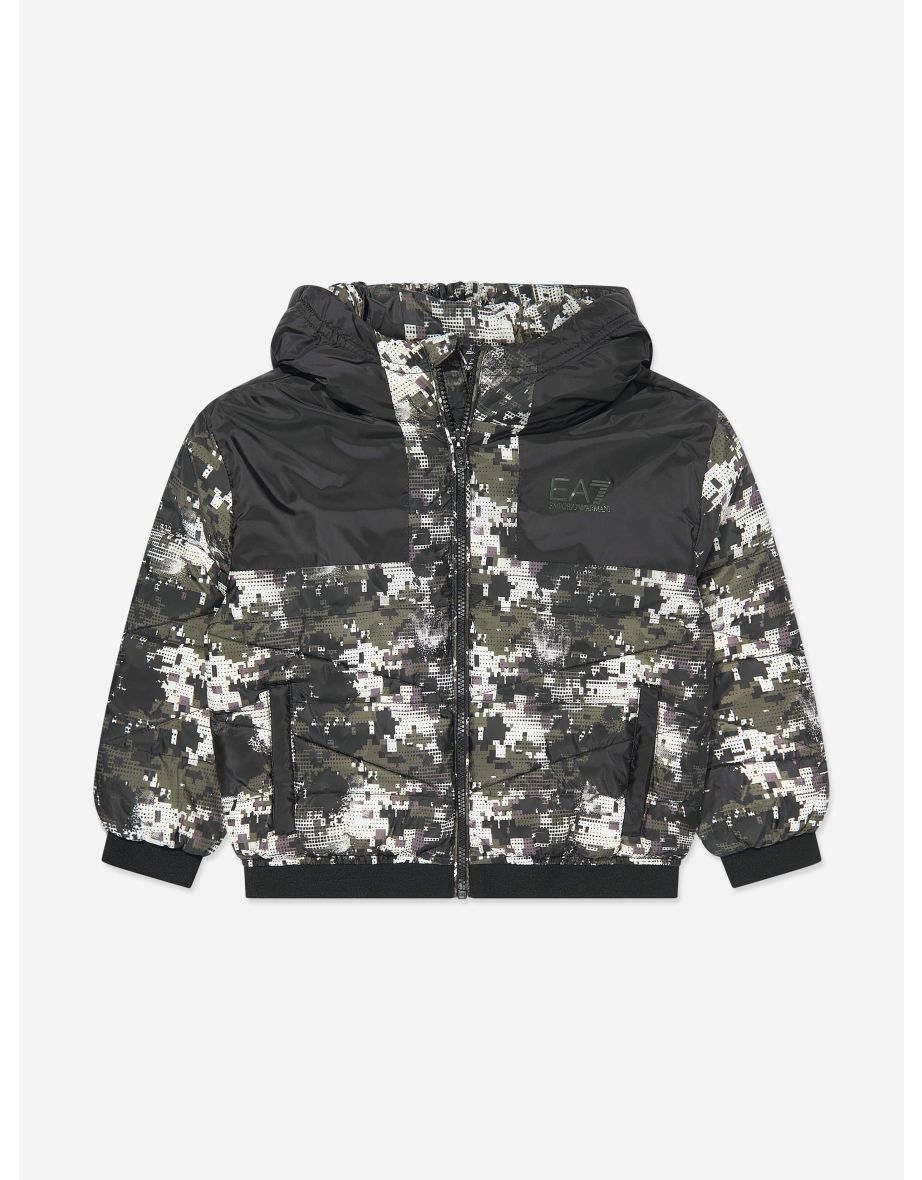 EA7 Emporio Armani Boys Puffer Jacket in Multicolour